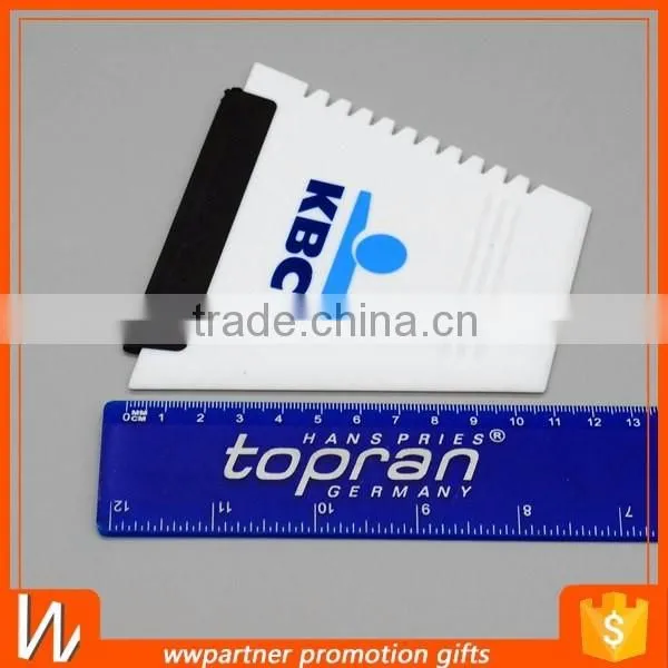 Custom irregular plastic ice scraper with rubber blade