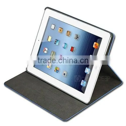 luxury folio stand style leather case for Apple ipad 4 16gb