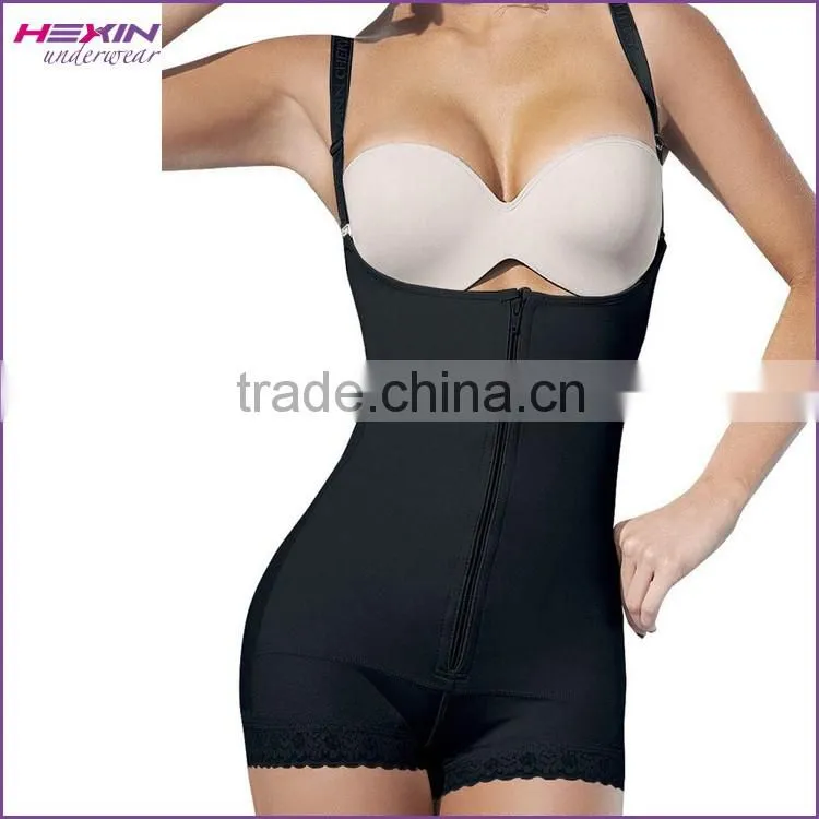 Black Stylish Hook Eyes Latex Women Slimming Body Shaper Bodysuit