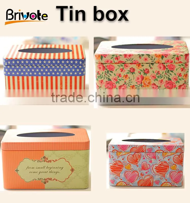 2015 Factory price wholesale fancy tissue tin box for tissue