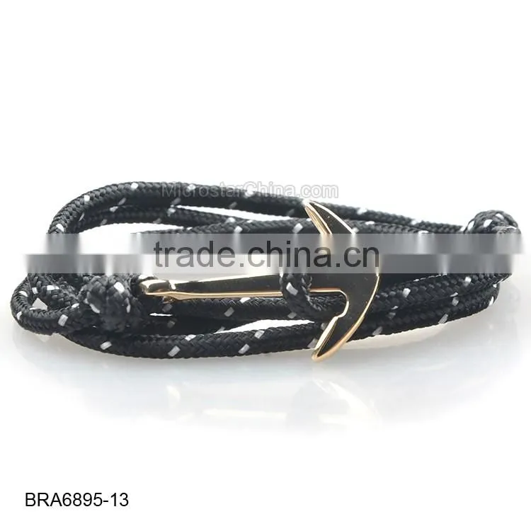 In Stock Navy Blue Rope Anchor Bracelet