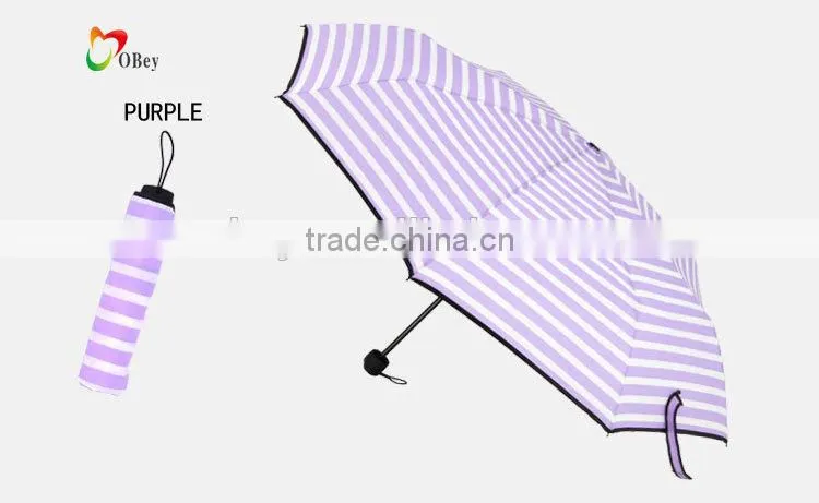 Color Assorted Stripe Mini Umbrella