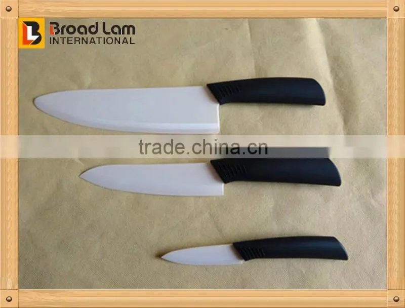 Ultra Sharp 3pcs Ceramic Chefs Knife Set White Blade 3"+6"+8" Kitchen knives in Window Gift Box