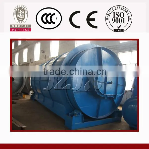 Batch waste tyre pyrolysis plant with lower inputs and higher outputs