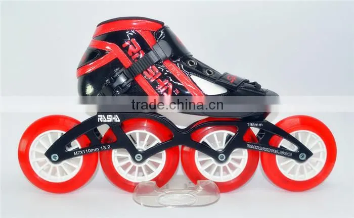 Professional Speed skating shoes Black red color skating boot Inline Skate Shoes Roller red color Skating wheels