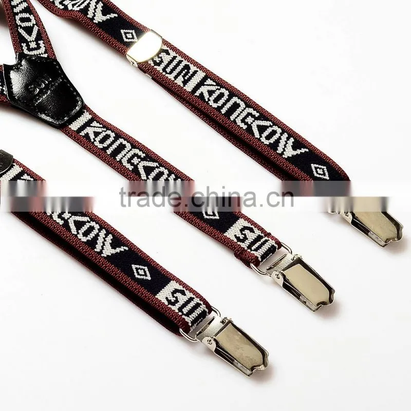 embroidery logo suspenders adjustable braces