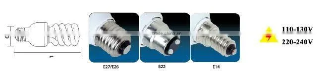 High Quality Compact Fluorescent Bulb(Half Spiral)