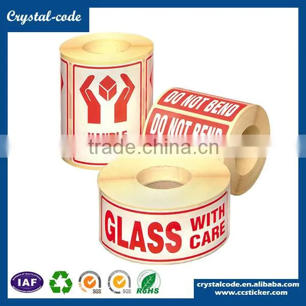 Printed self adhesive packing label with logo