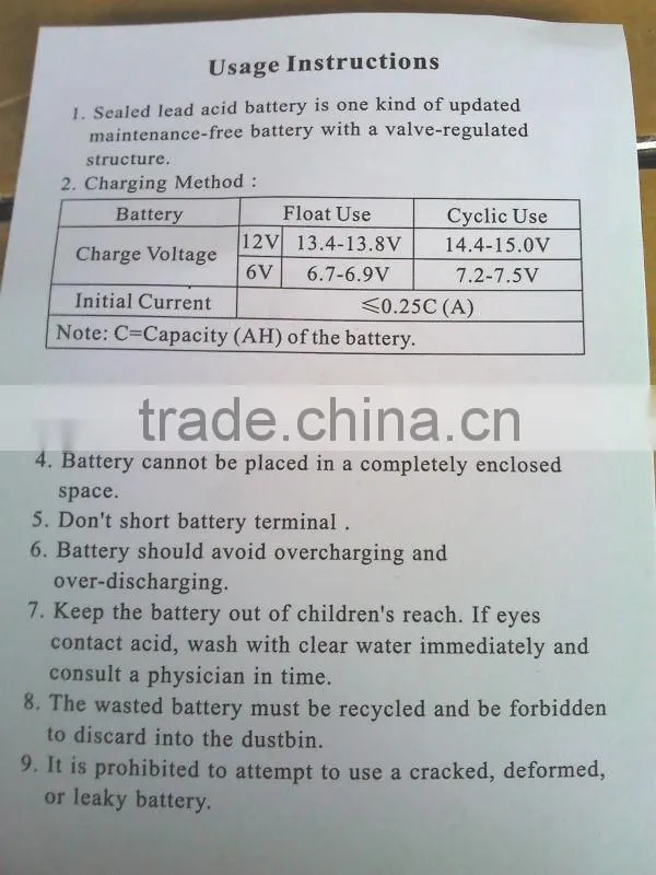 Gel type battery, solar gel battery
