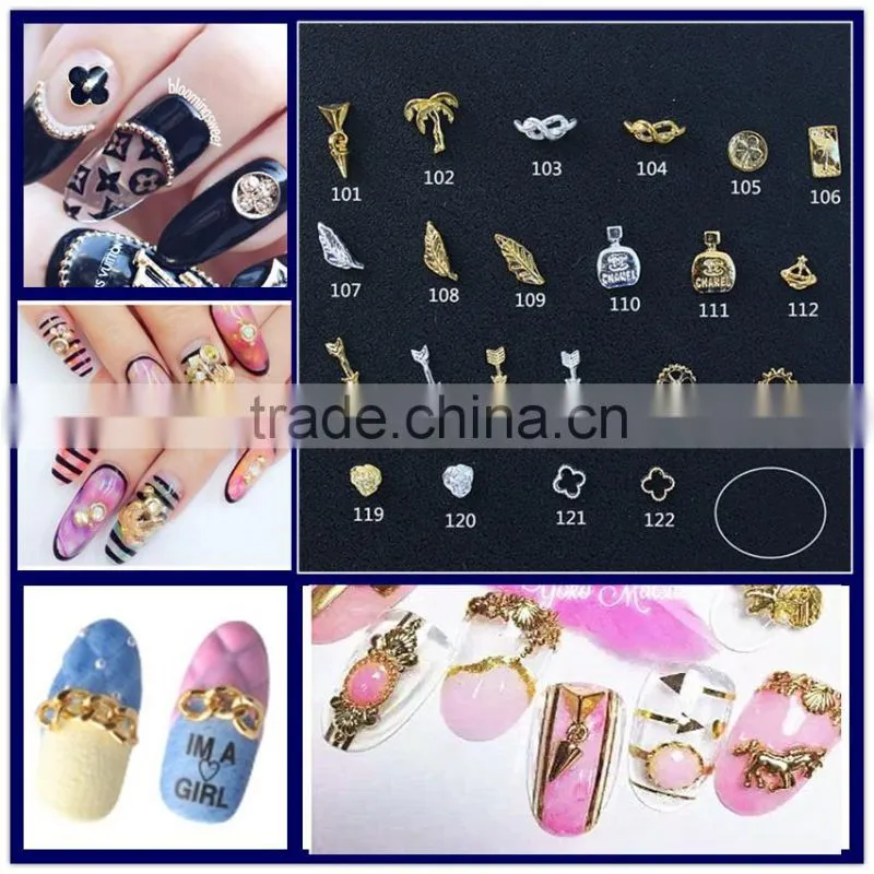 arrow leaf winebottle design small size metal jewelry for nail art club