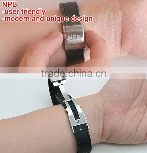 Noproblem P035 FDA cool man germanium scalar charm power tourmaline stainless silicone fashion health bracelet