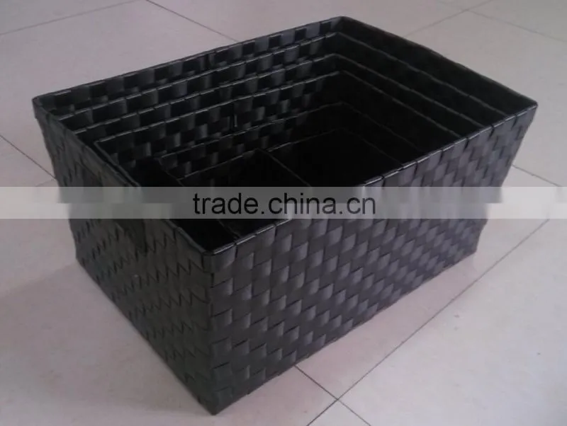Set of 7 PP weaving rectangle basket