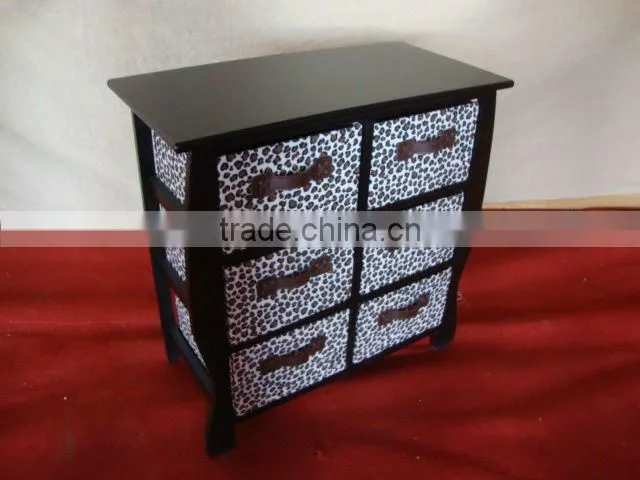nice Wooden cabinet with willow baskets,home furniture,rattan drawers