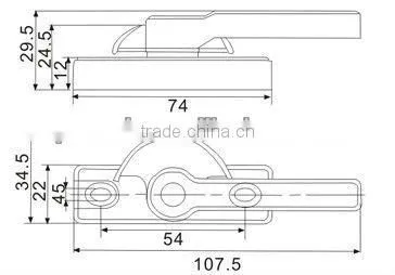 80910311Aluminum sliding window handle(two-way crescent lock)(big semi-circle)