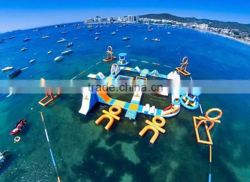 0.9mm PVC adult Amazing Inflatable Water Park Equipment For Sea