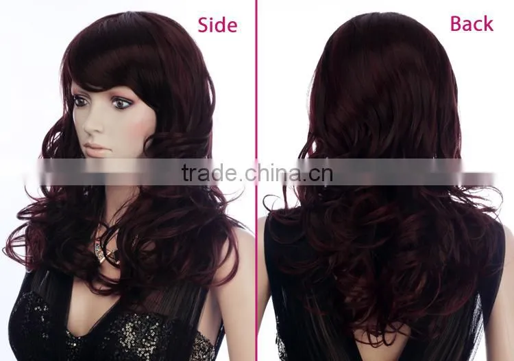 Machine made fashion rose wig silicone base long practice wig distributor