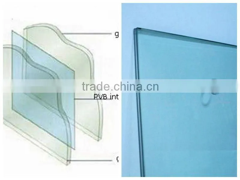 12.76mm laminated glass ISO&CCC&BV safe glass
