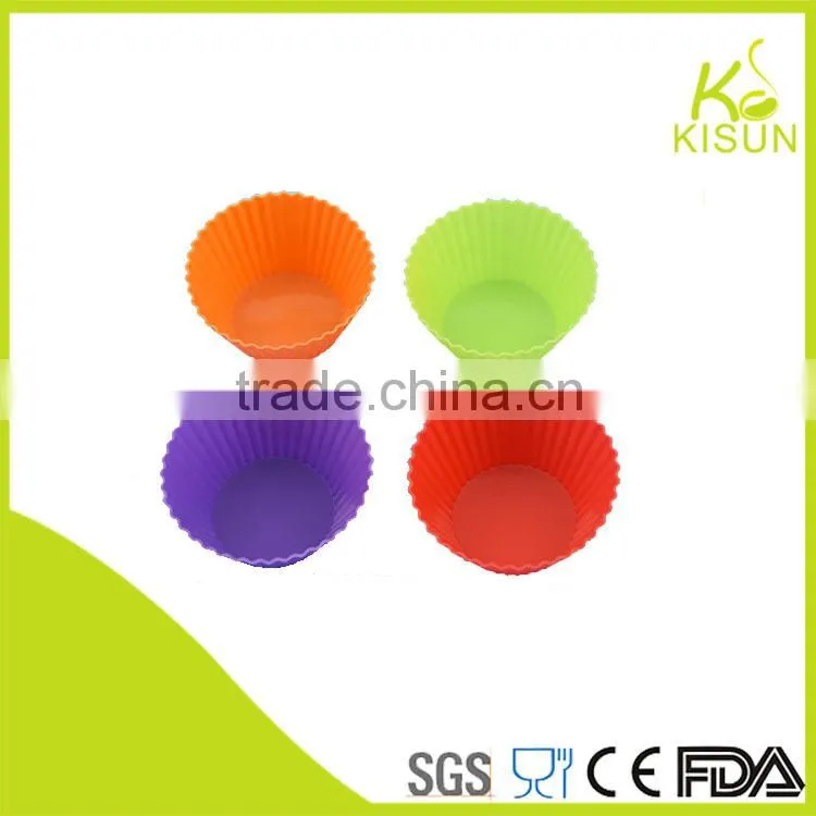 colorful silicone roundness shape cupcake mould