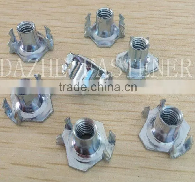 T nuts furniture nuts with 4 prongs