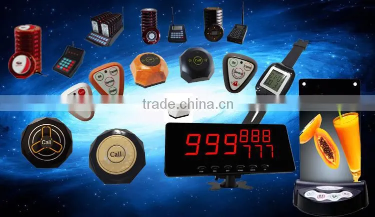 waiter restaurant wireless paging system, waiter service call bell button pager, waiter service call pager