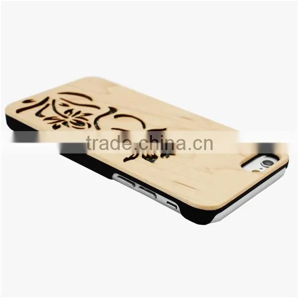Laser wood bamboo and PC mobile phone back cover for iphone 5c cover