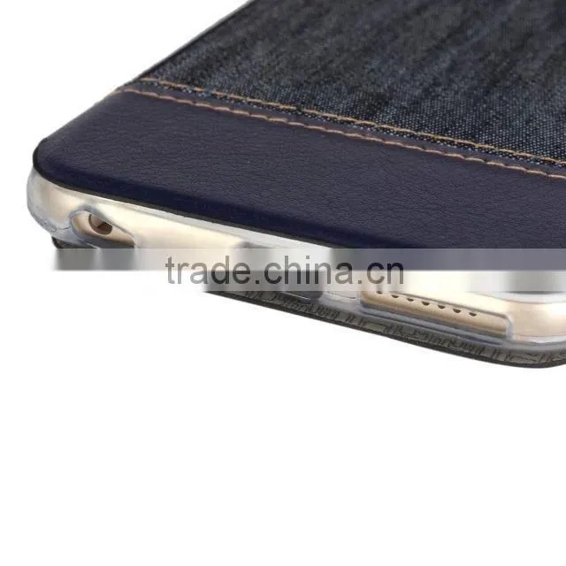 2015 latest popular style cowboy grain mobile phone case for apple iphone 6 plus