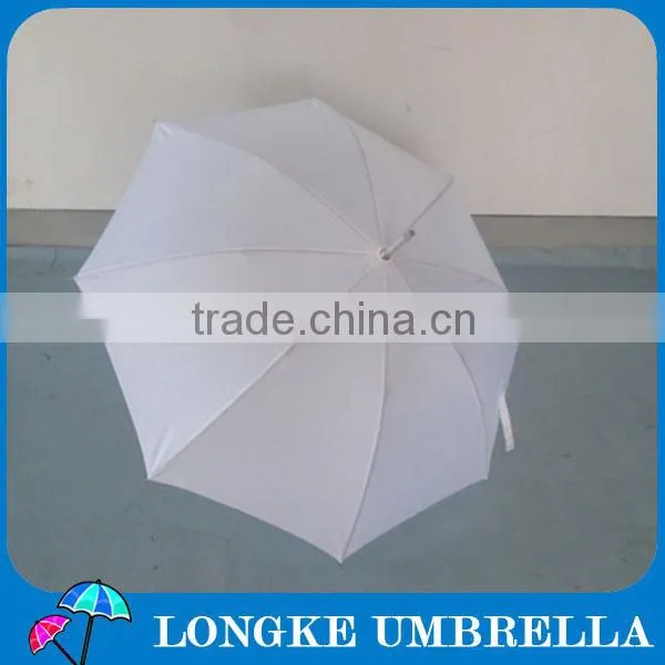 auto open white straight umbrella