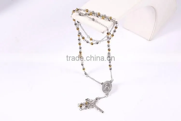 China biggest wholesale fashionable dither beads cross pendant charming necklace