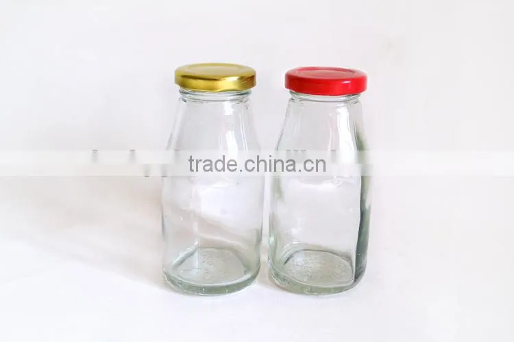 210ml mini glass milk pudding bottle with metal cover