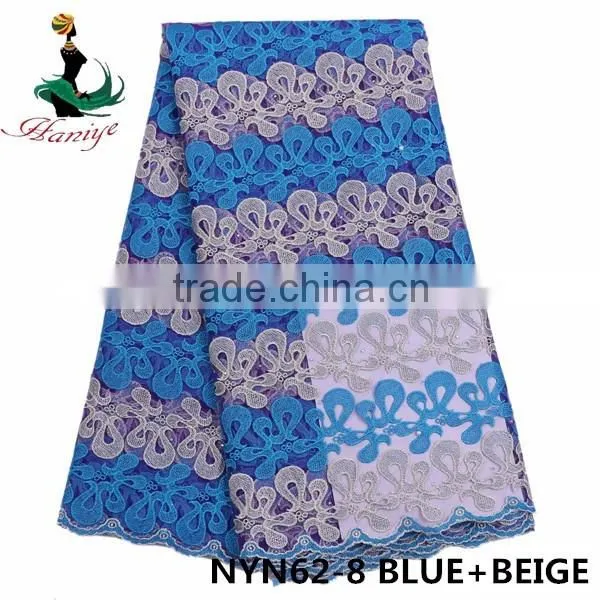 2016 Haniye african French Net Lace fabric embroidery tulle lace fabric/NYN62