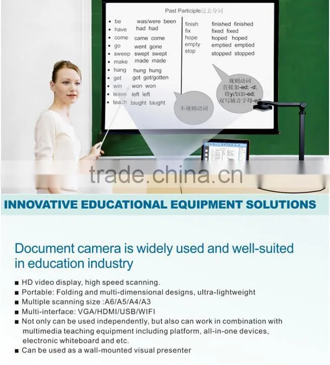 School supplies auto focus 5 mega pixels portable document camera with VGA port