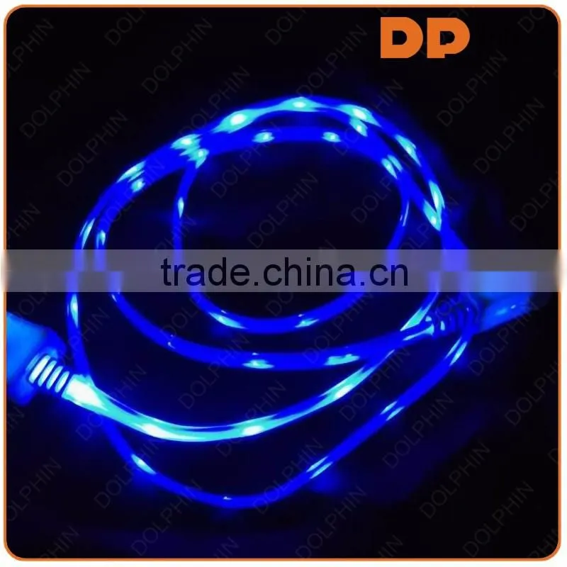 new premium visible LED light micro USB cable for android mobile phone