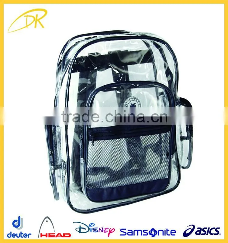 Hot sell Clear Transparent PVC backpack, PVC student Backpack