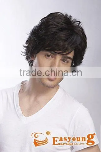 Men's toupee,synthetic hair lace wigs for men price