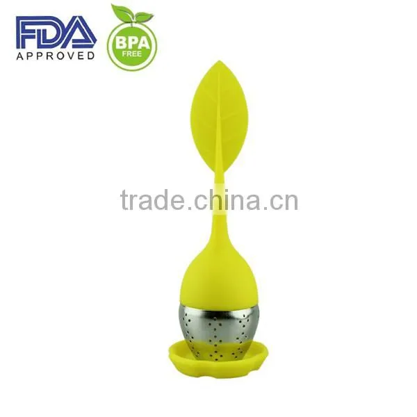 Colorful infusion tea bag/leaf shaped silicone tea infuser/tea infuser silicone