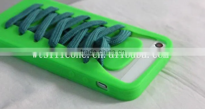 Cutely small shoelaces/bootlace silicone mobile phone case for iPhone 5