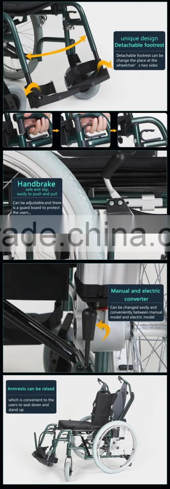 TopMedi folding Aluminum handicapped power electric wheelchair prices for disabled people(electric wheelchair for handicapped)