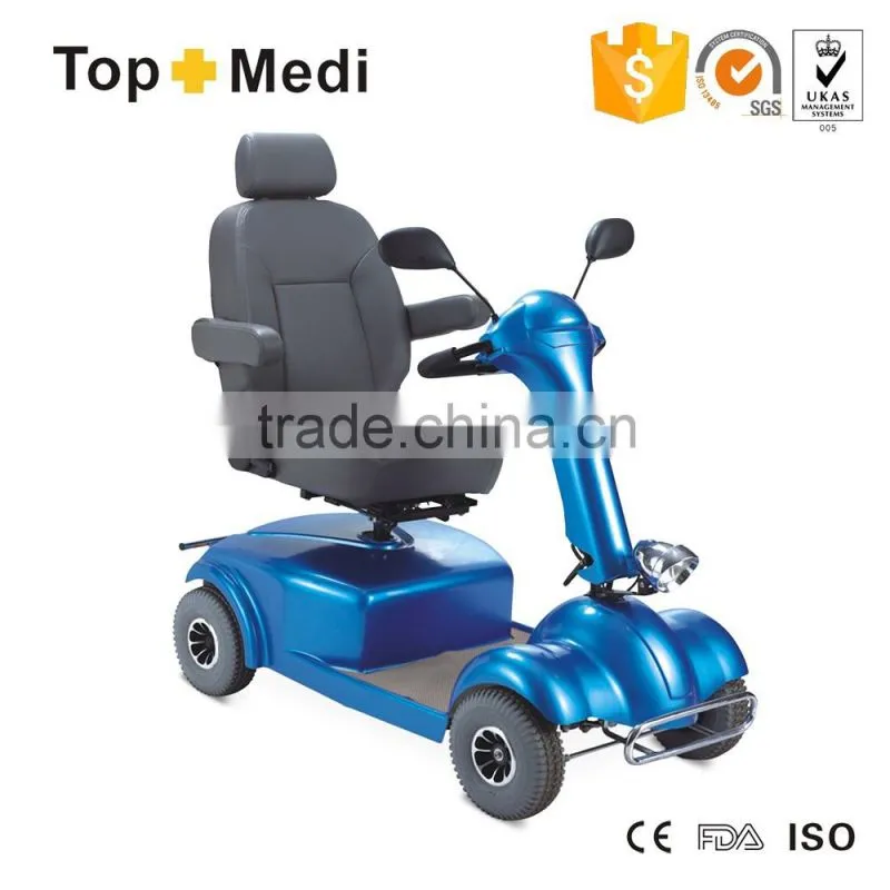 blue electric wheelchair with mobility scooter