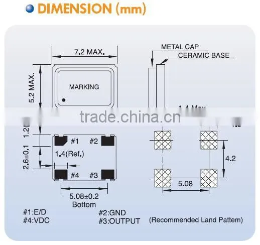 7x5mm SMD Spread Spectrum Low EMI Crystal Oscillator(3.3V)-Wearable device