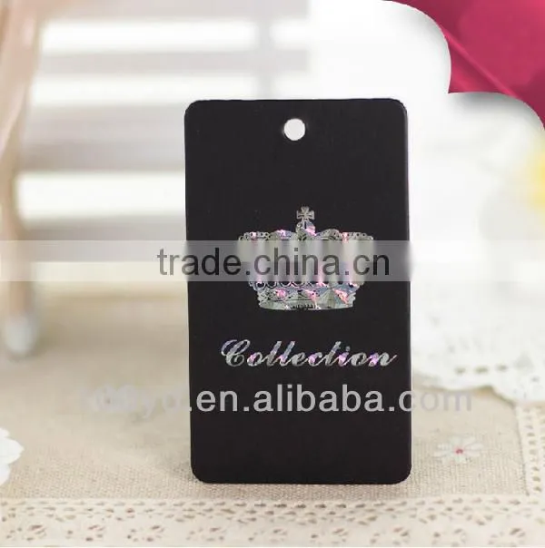 Black label hang tags for clothing
