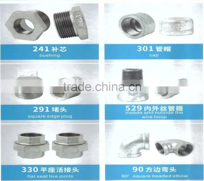 BS thread&NPT thread malleable iron/stainless steel bushing plug pipe fittings