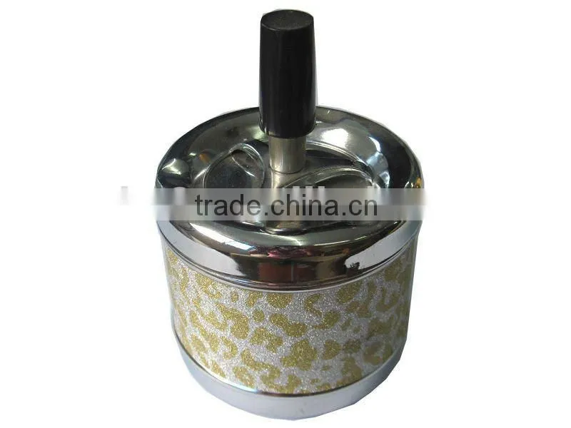 outdoor ashtray round metal ashtray, spin stainless steel ashtray