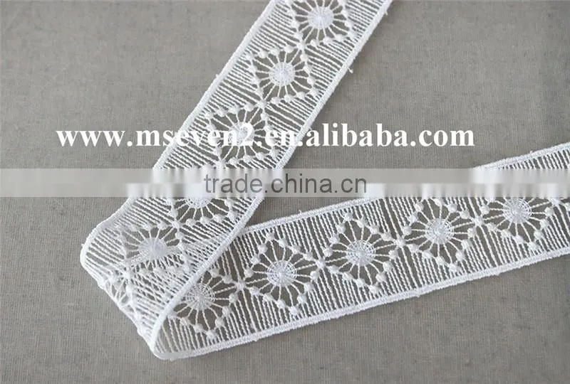 unexceptionable 3.5cm in white color crochet lace trim embroidery polyester lace trim indian saree border lace trim