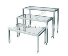 Rolling metal promotional display stand/four column circle platform