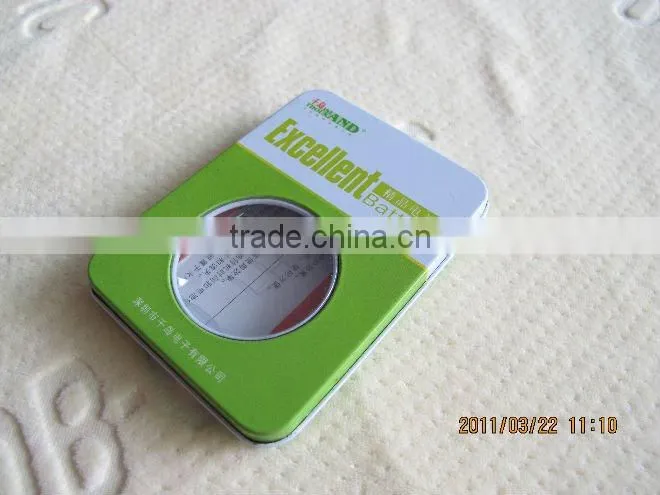 print with window battery tin box
