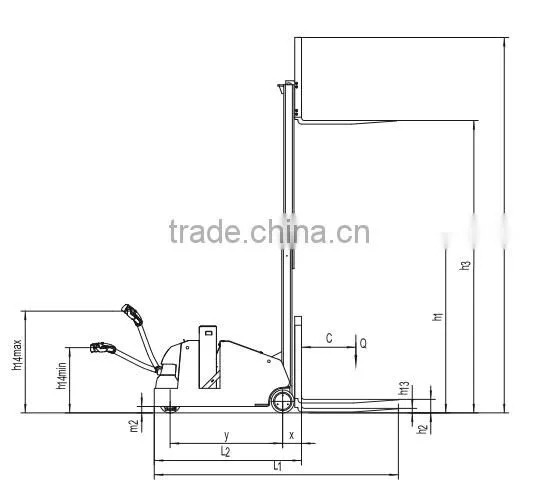 1T full electric counter weight stacker