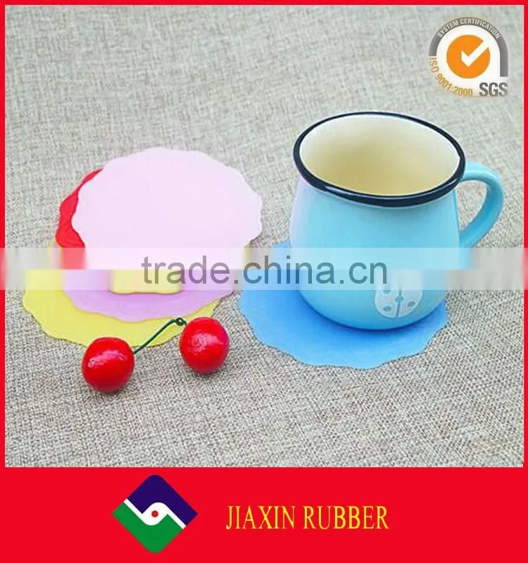 Cheap affordable drink coaster,flexible round silicone cup coaster