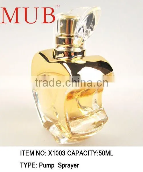 Empty glass spray bottle for perfume