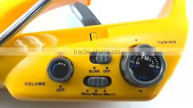 hand generator system solar charger, hand winding charger flashlight radio