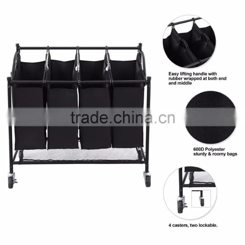 Vivinature chrome plating frame laundry sorter with 4 lift off sorters